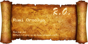 Rumi Orsolya névjegykártya